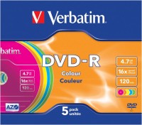 DVD-R AZO 16x 4.7GB (5er Slim Case) Colour Surface