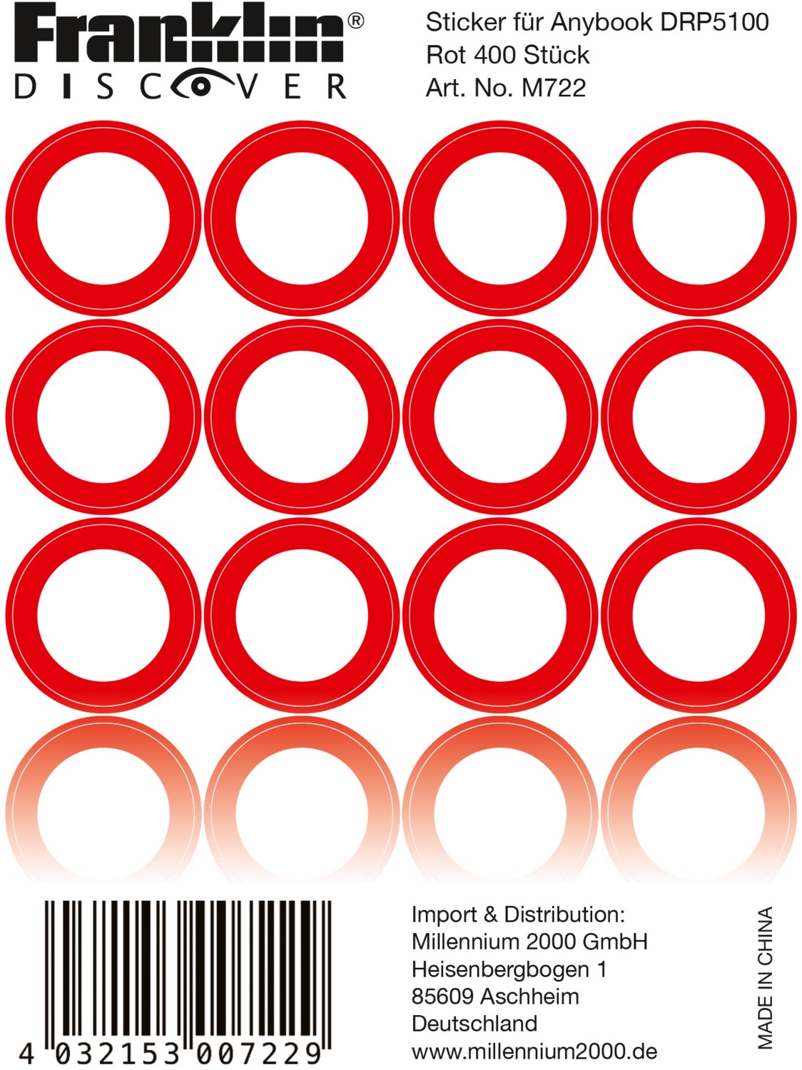 Anybook Sticker 400er Set für DRP5100 rot