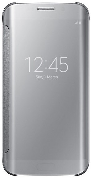 Clear View Cover für Galaxy S6 edge silber