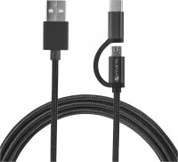 ComboCord Micro-USB > Type-C (1m) textil schwarz