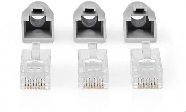 CCBW89360GY RJ45-Stecker (10Stk.) grau/schwarz/weiß