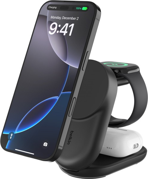 UltraCharge 3in1 Qi2 Wireless (25W) Ladegerät schwarz