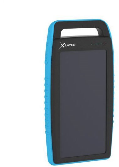 PLUS Solar (15.000mAh) Powerbank schwarz/blau