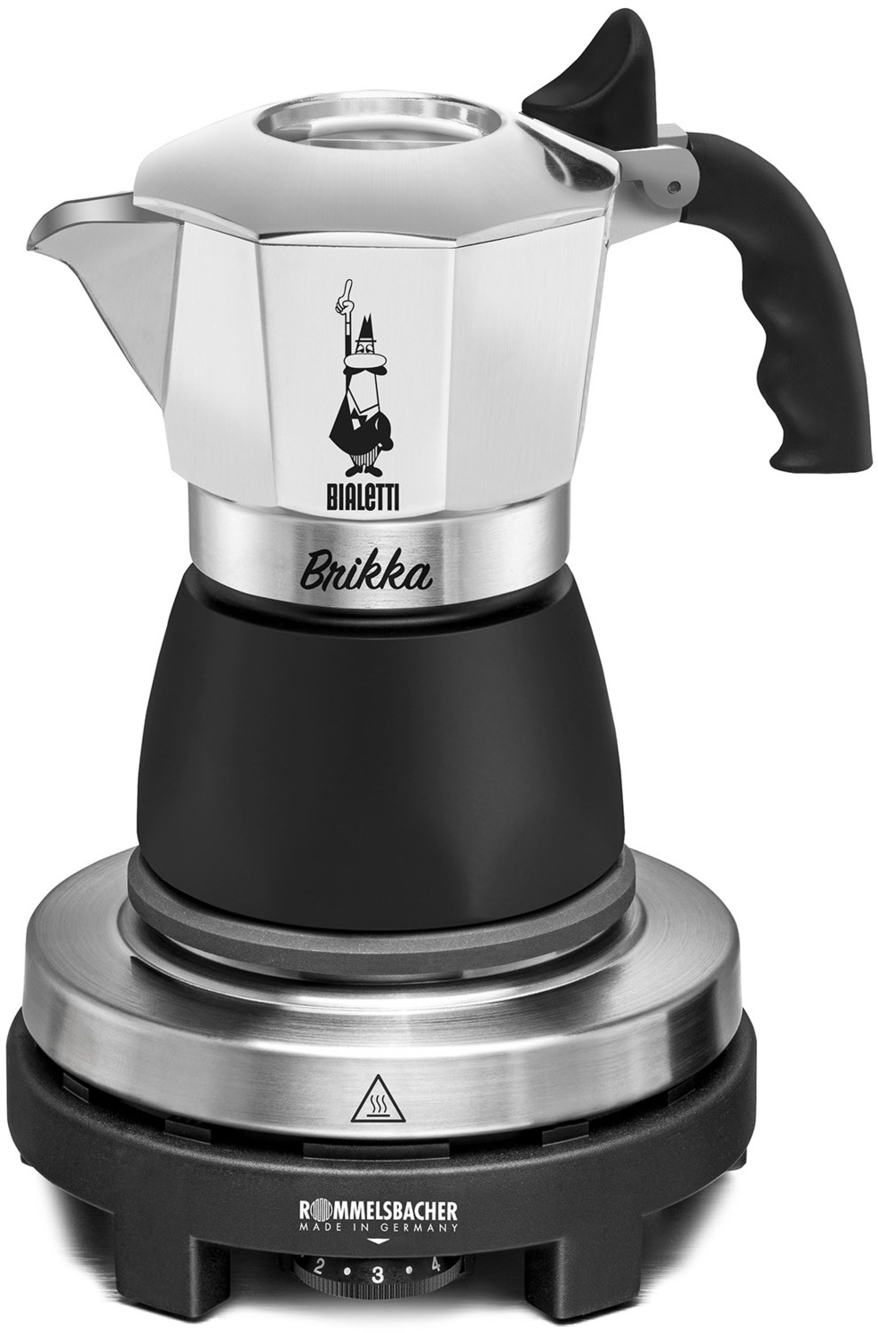 RK 505/K Espresso Geschenk-Set Kochplatte edelstahl/schwarz