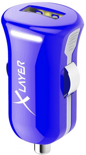 KFZ-Ladegerät USB Adapter 2.4A Colour Line blau