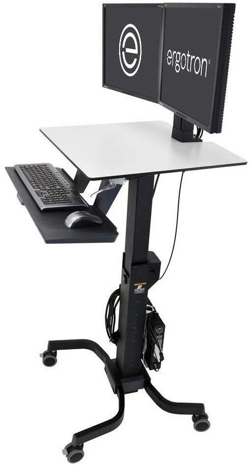 Image of WorkFit-C Dual mobiler Steh-Sitz-Arbeitsplatz für 2 Bildschirme 24"