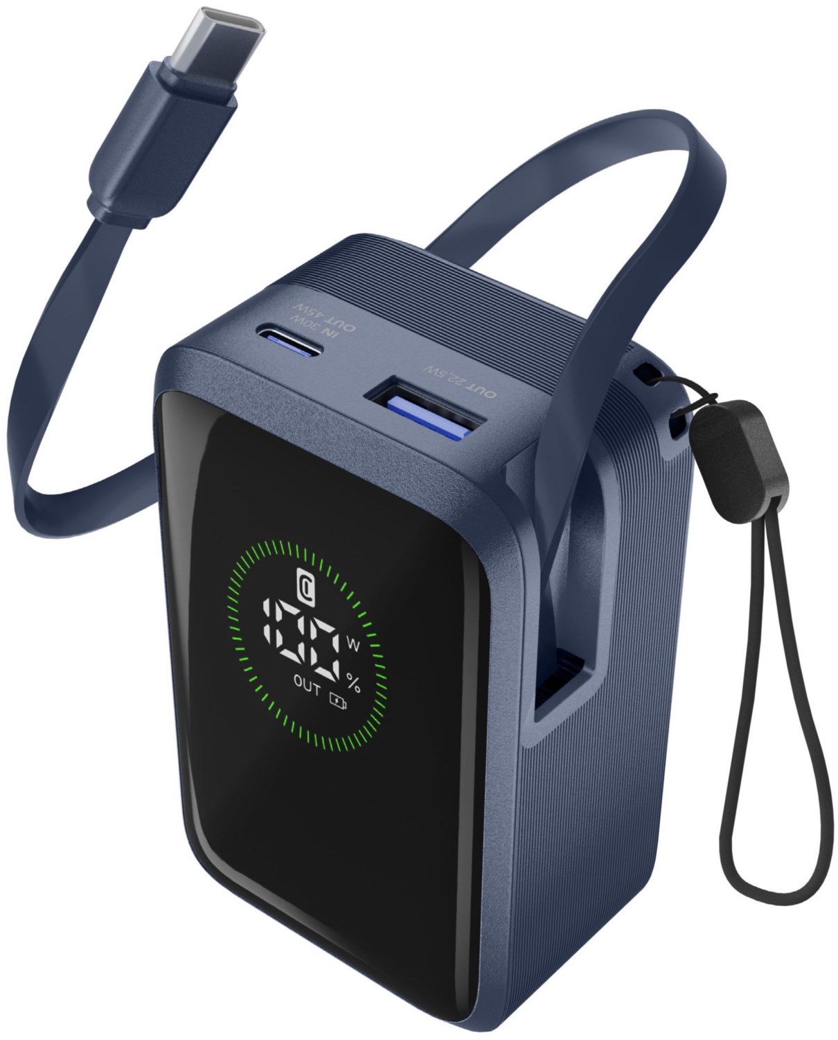 Retractable Power (10.000mAh) Powerbank blau