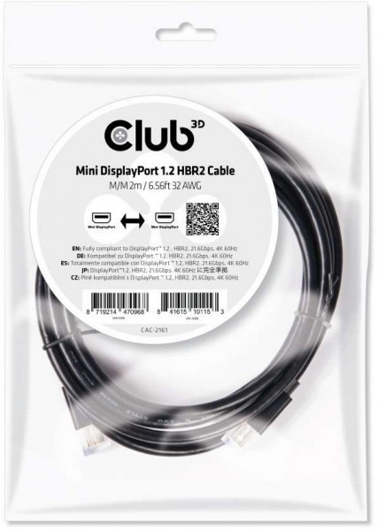 Mini DP 1.2 > Mini DP Kabel (2m) Stecker > Stecker HBR2