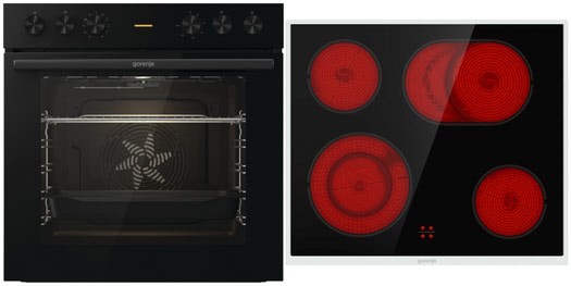 Duo Set CS Com EB-Herdset bestehend aus BC6715E02BK + ECD643BX tiefschwarz + edelstahl