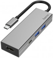 USB-C-Multiport 4 Ports 2x USB-A, USB-C, HDMI grau