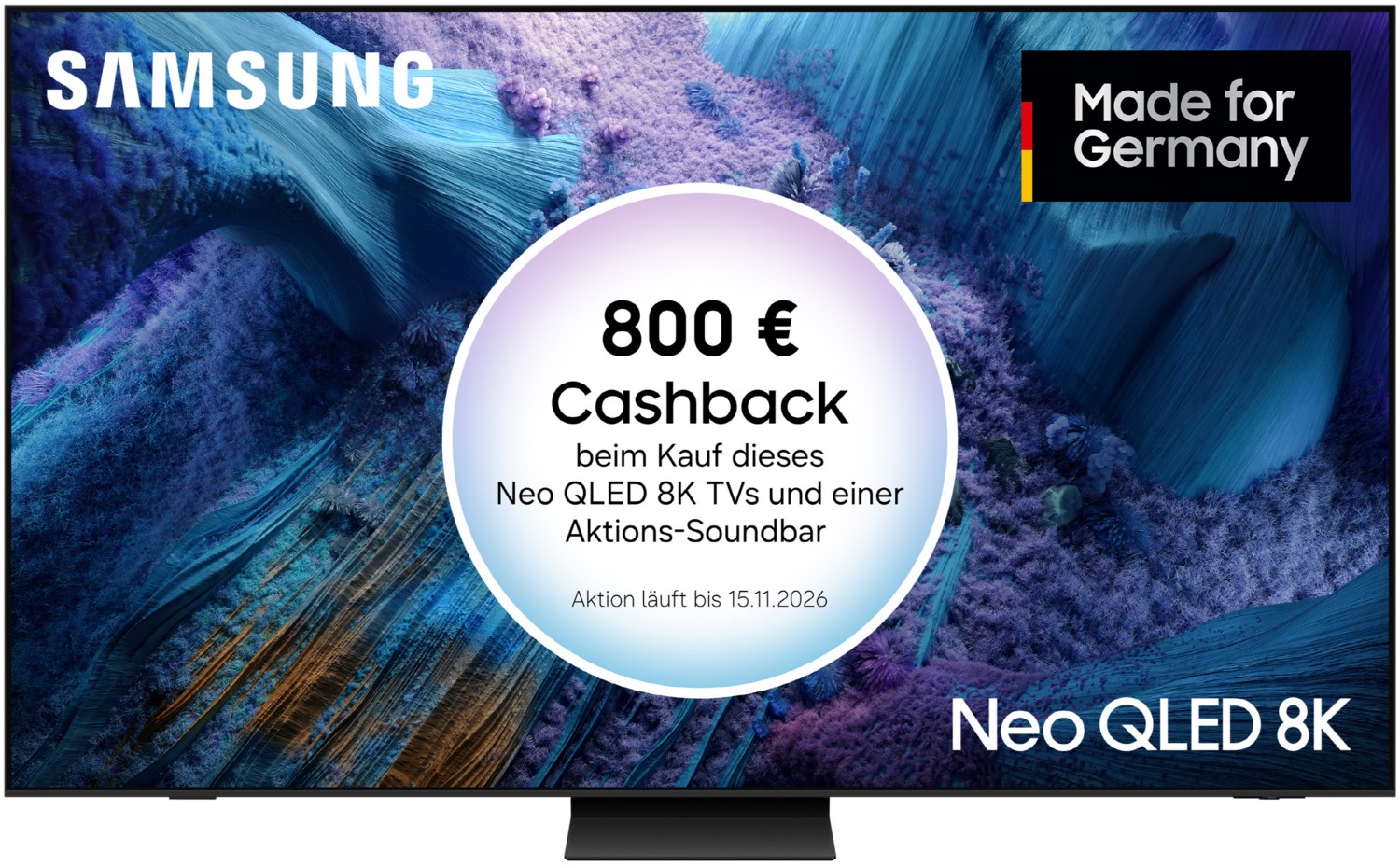 GQ98QN990FT 247 cm (98") Neo QLED Vision AI Smart TV graphitschwarz, 8K Ultra HD, 100 Hz, Sprachsteuerung