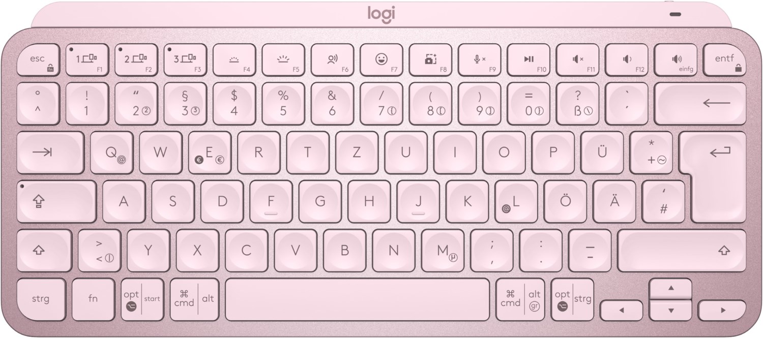 Image of Logitech MX Keys Mini Rosé - Kabellose Kompakte Performance Tastatur, Unterstützt Logi Options+