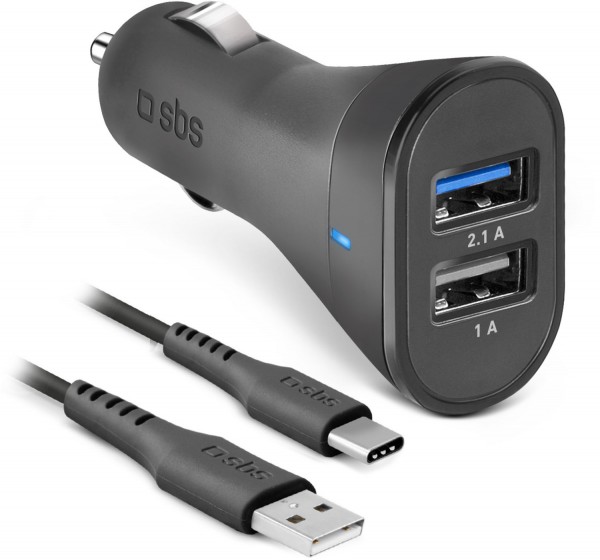 Dual USB KFZ-Ladegerät (10W) schwarz