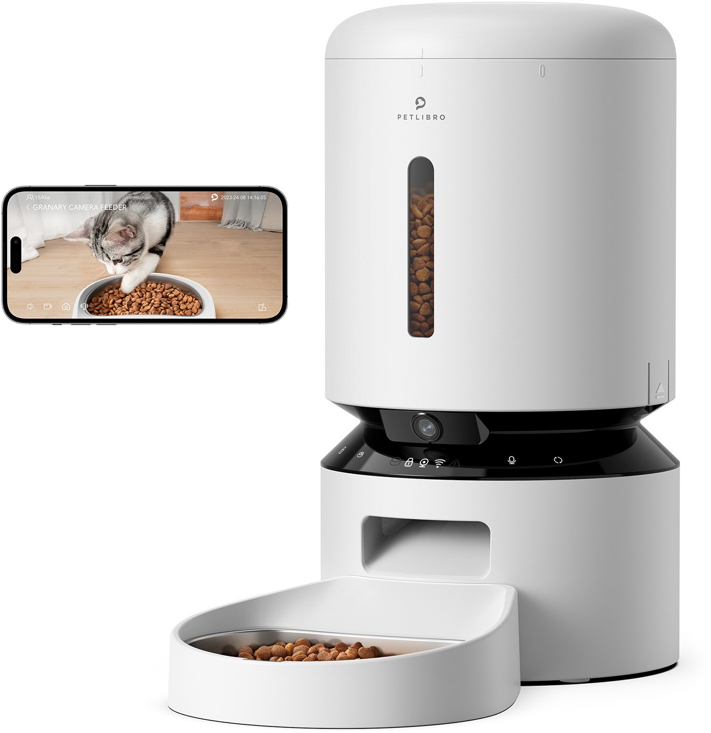 Granary (5l) Automatischer Futterspender mit Kamera weiß