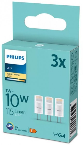 LED 10W G4 WW 12V ND 3PF/6 DISC LED-Leuchtmittel 3er Pack
