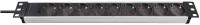 Steckdosenleiste 9-fach Alu-Line 19" silber/schwarz