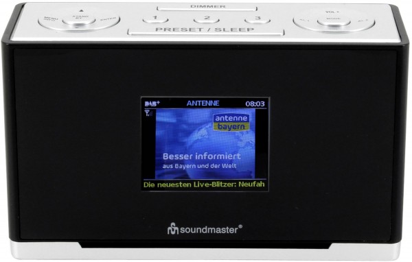 UR240SW Uhrenradio silber/schwarz