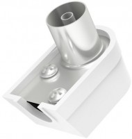 Koax Antennen-Stecker gewinkelt schraubbar weiß