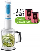 MQ 5060 Twist MultiQuick 5 VarioFit Stabmixer inkl. Just Spices weiß/blau