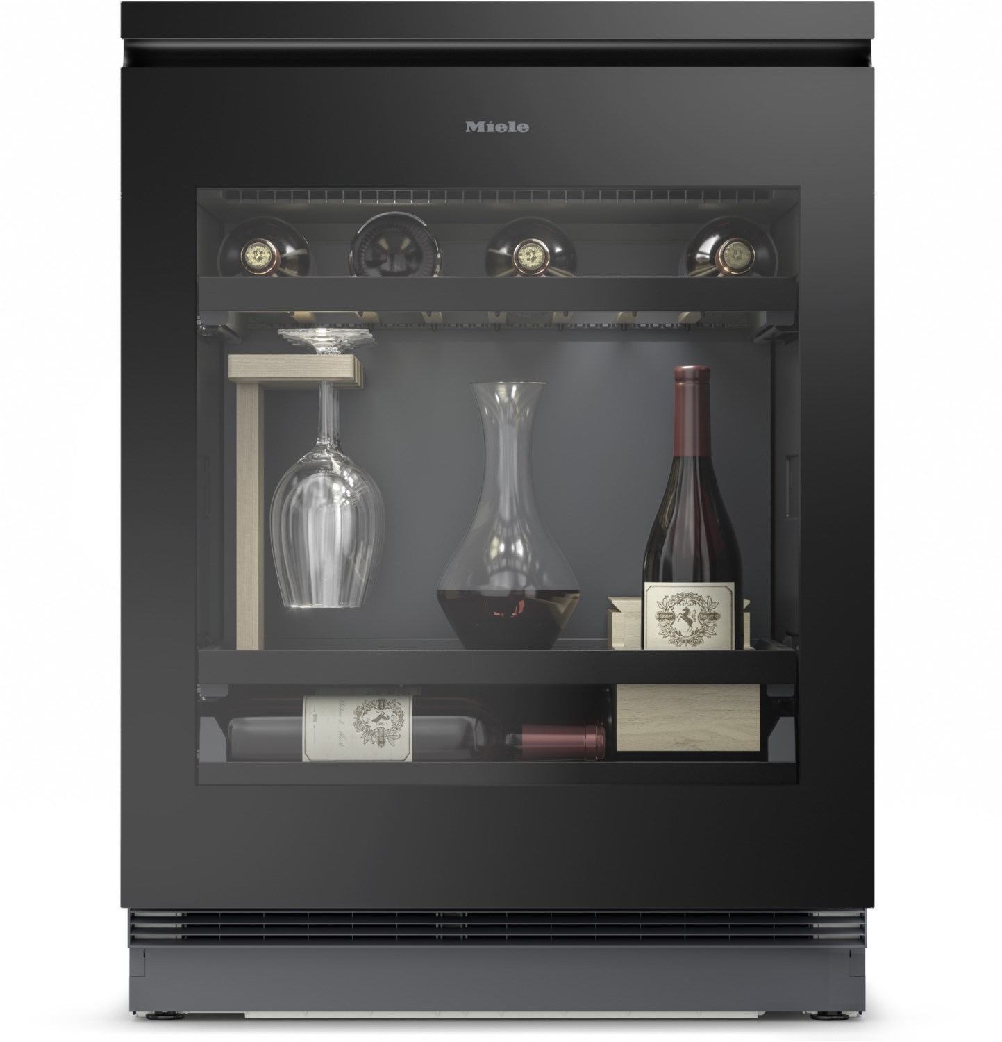 KWTUS 7055 F Unterbau-Weintemperierschrank obsidianschwarz