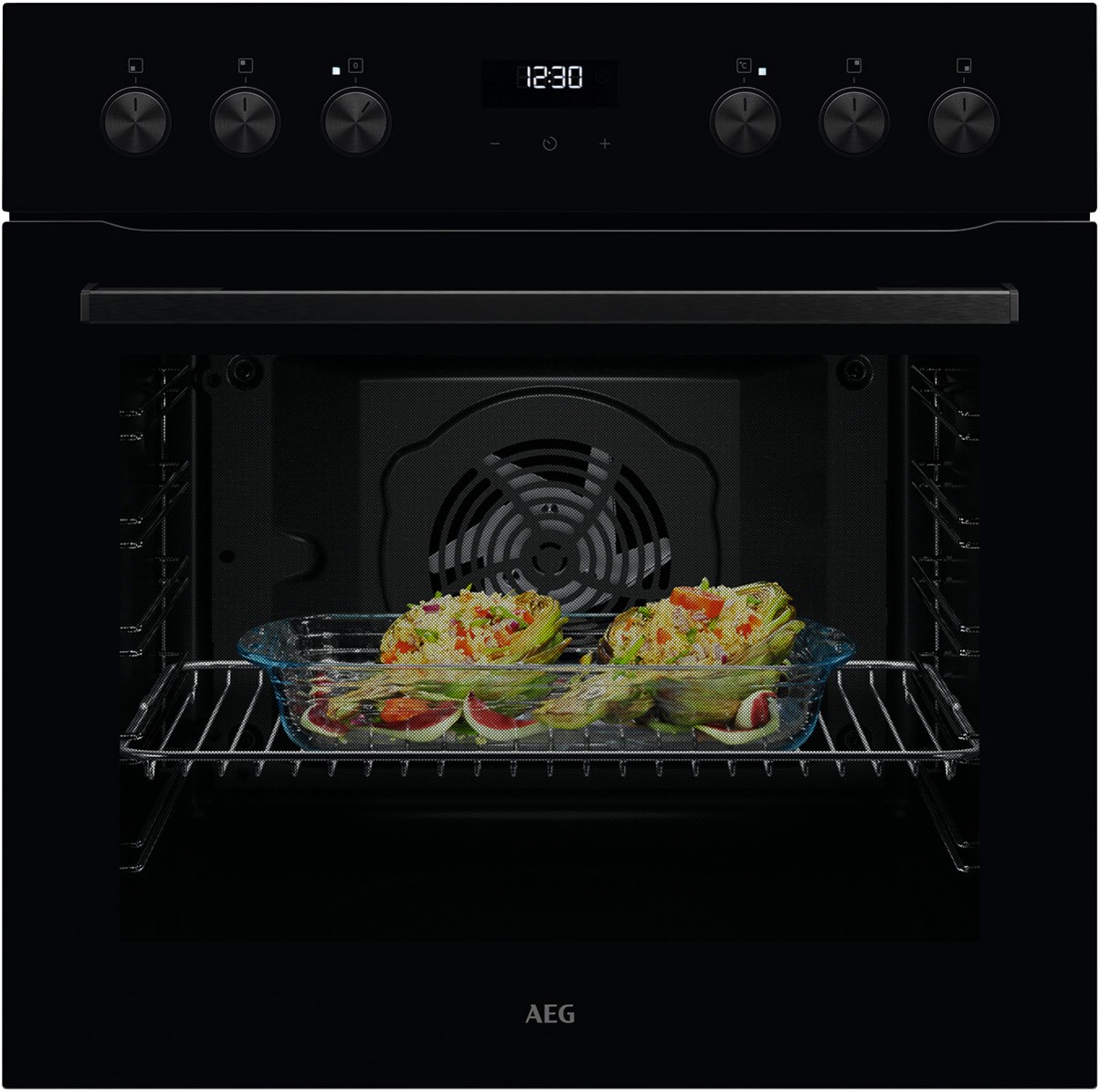 OU5AE20SK Einbau Elektro-Herd schwarz, 72 l, Pizza-Stufe, 59,4 cm breit, A+, Serie 5000