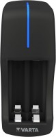 Mini Charger inkl. 2x AAA 800mAh Akku-Ladegerät schwarz