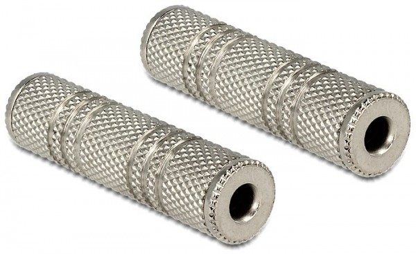 Klinke 3,5mm Bu. > Bu., 3pin Adapter silber