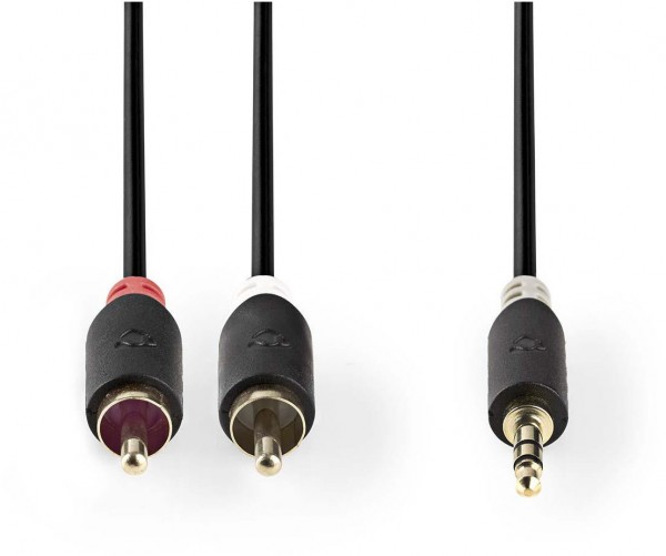 CABW22200AT50 Audiokabel (5m) anthrazit 3,5-mm-Stecker>2x Cinch-Stecker