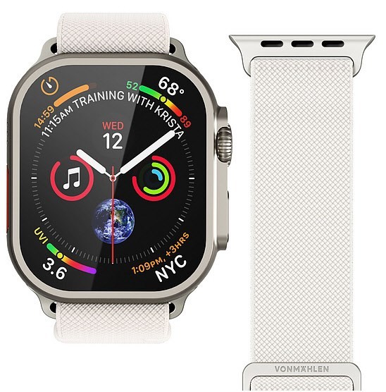 Watch Straps Nylon Loop Armband für Apple Watch (42/44/45/49mm) cream