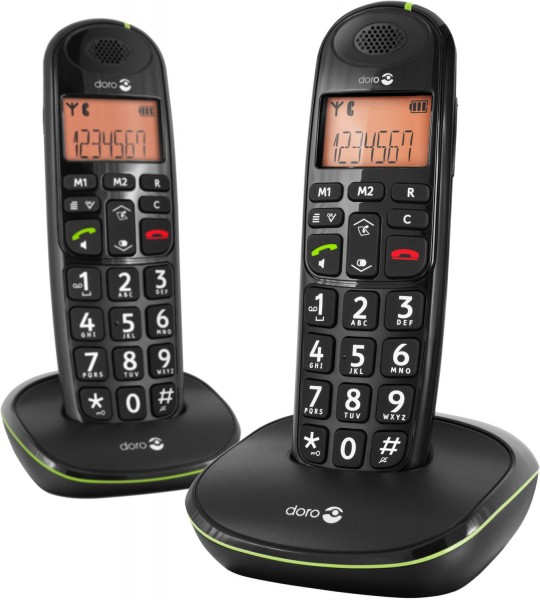 PhoneEasy 100 W Duo Schnurlostelefon schwarz
