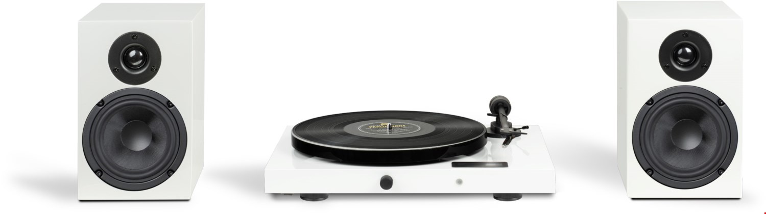 Juke Box E1 + Speaker Box 5 E Hifi-System (inkl. Ortofon OM5e Tonabenehmer) hochglanz pianoschwarz