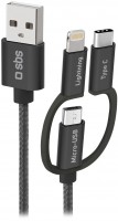 3-in-1 USB-Kabel Micro-USB/Lightning/USB-C