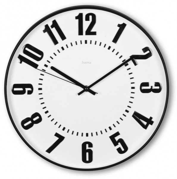 Formentera Wanduhr schwarz/weiss