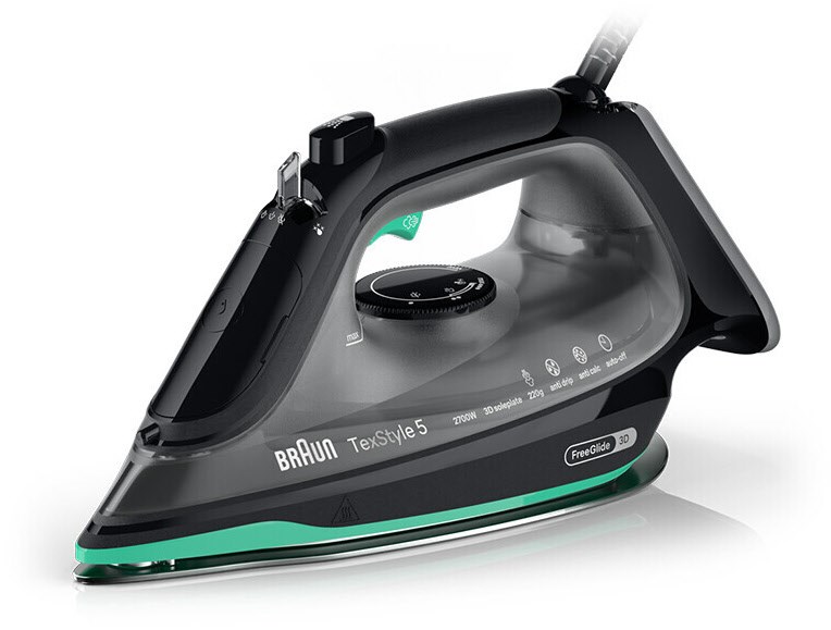 SI 5277 GR TexStyle 5 Dampfbügeleisen schwarz/grün, 2700 W, 220 g/min Dampfstoß, 50 g/min Dampfproduktion, Keramik-Bügelsohle, 300 ml Wassertank
