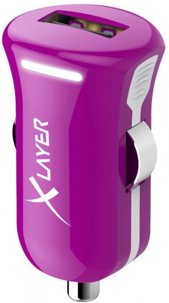 KFZ-Ladegerät USB Adapter 2.4A Colour Line violett