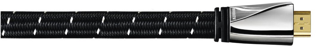 Image of High Speed HDMI-Kabel oval vergoldet Ethernet (1m) schwarz