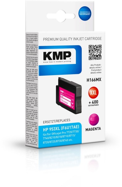 H166MX (2.000 S.) Tintenpatrone ersetzt HP 953XL (F6U17AE) magenta