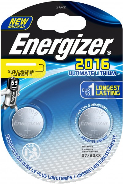 CR2016 Ultimate Lithium 2er Blister Knopfzelle