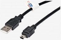 FUM 200 USB-Mini St.>USB-A St. (2m) Kabel schwarz