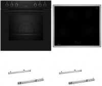 HMK220I Herdset mit Induktionskochfeld E1CCD2AK4+M56SBF1M0+2xZ11TI15X0 schwarz + edelstahl