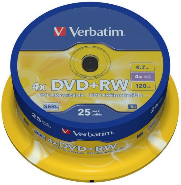 DVD+RW SERL 4x 4.7GB (25er Spindel)