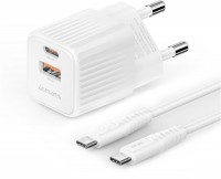 VoltPlug Duos Mini USB/USB-C (20W) inkl. USB Type-C Kabel weiß