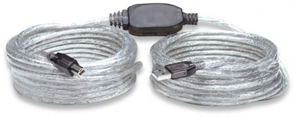 USB St. > USB B St. aktiv (11m) silber