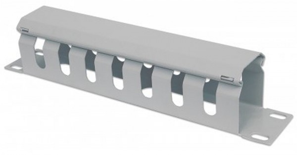 Kabelmanagement 1HE schwarz für 10"-Schränke, mit Blende