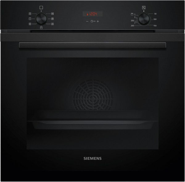 HB213ABB3 Einbaubackofen deep black inox, 71 l, schnelles Vorheizen, 59,4 cm breit, A+, schwarz, iQ300