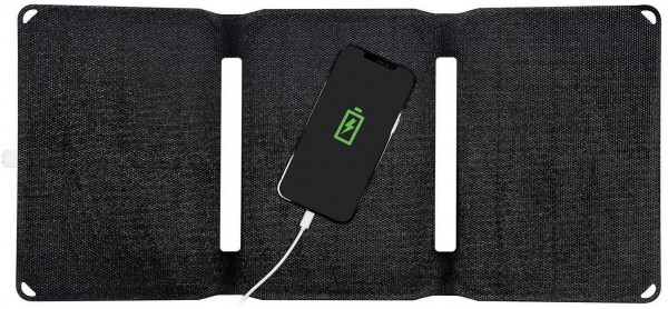 Faltbares Solar Panel (20W) 2x USB-A schwarz