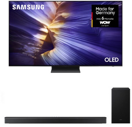 GQ65S93FAT 163 cm (65") OLED Vision AI Smart TV graphitschwarz inkl. HW-B760GF Soundbar mit Subwoofer schwarz, 4K Ultra HD, 144 Hz, Sprachsteuerung