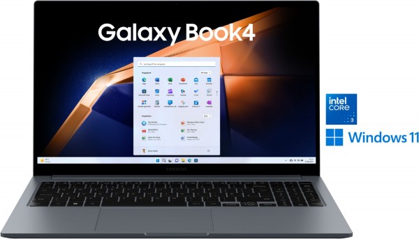 Galaxy Book4 (NP750XGK-KB5DE) 39,6 cm (15,6") Notebook grau, 8 GB RAM, 256 GB SSD, Windows 11, Full HD (1920x1080)