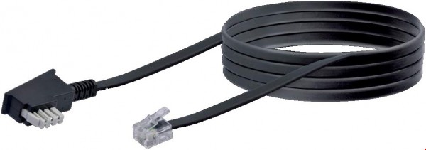 Telefon-Anschlussleitung (6m) schwarz