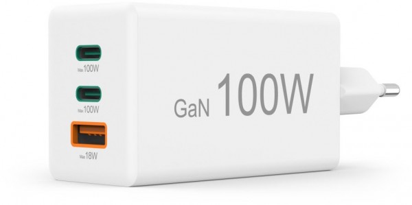Schnellladegerät (100W) 2x USB-C / 1x USB-A weiß